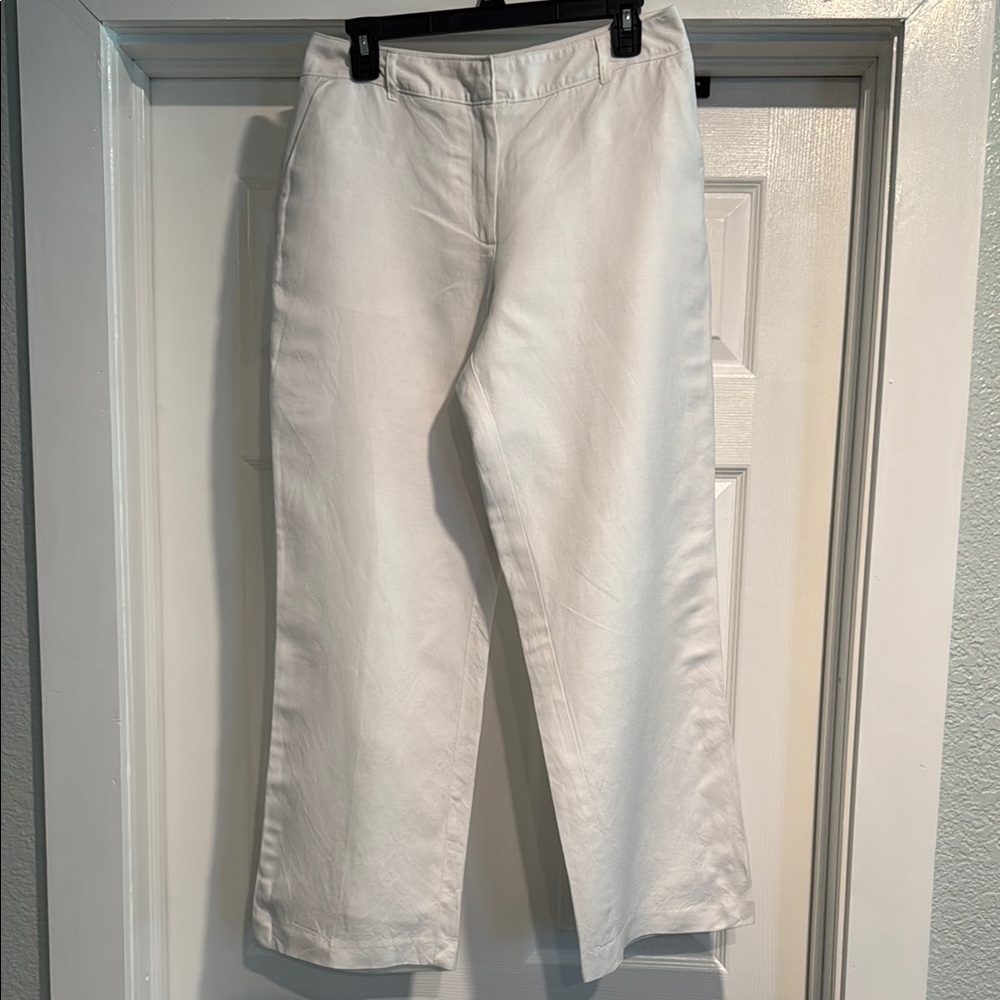 East 5th White 55%Linen/45%Rayon White Lined Pants Size 10P